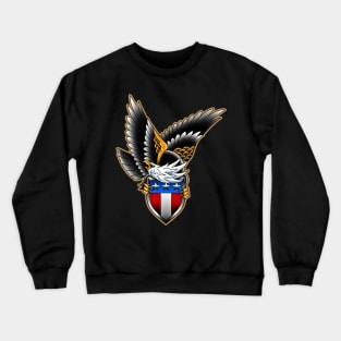 american bald eagle with sheild Crewneck Sweatshirt